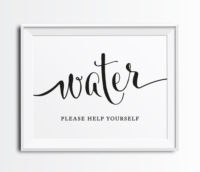 Andaz Press 8.5 x 11-Inch Formal Black & White Wedding Party Signs-Set of 1-Andaz Press-Water-
