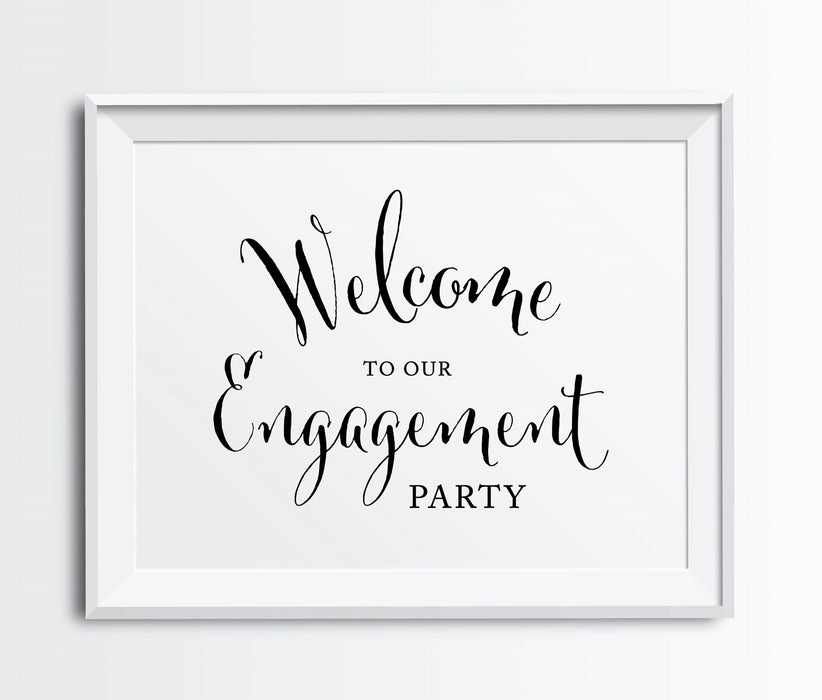 Andaz Press 8.5 x 11-Inch Formal Black & White Wedding Party Signs-Set of 1-Andaz Press-Welcome To Our Engagement Party-