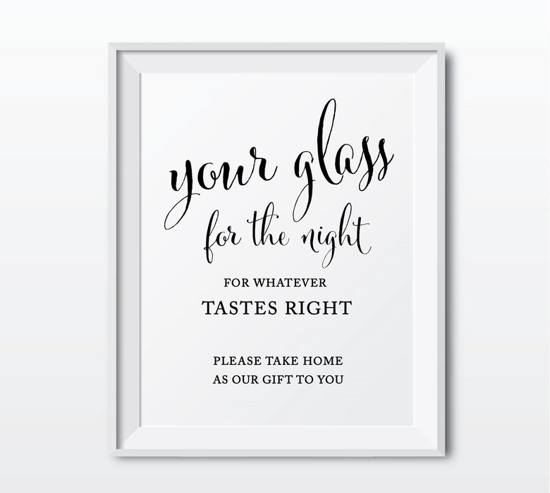 Andaz Press 8.5 x 11-Inch Formal Black & White Wedding Party Signs-Set of 1-Andaz Press-Your Glass For The Night-