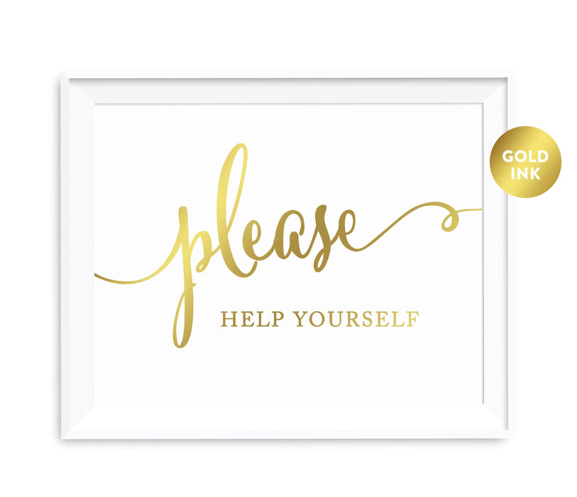 Andaz Press 8.5 x 11 Metallic Gold Wedding Party Favor Signs-Set of 1-Andaz Press-Please Take One-