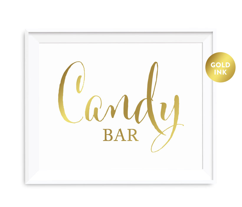 Andaz Press 8.5 x 11 Metallic Gold Wedding Party Favor Signs-Set of 1-Andaz Press-Candy Bar-