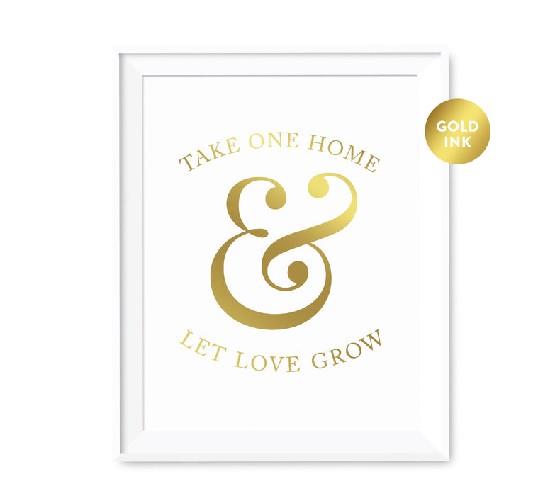 Andaz Press 8.5 x 11 Metallic Gold Wedding Party Favor Signs-Set of 1-Andaz Press-Let Love Grow Plant Seed Favors-