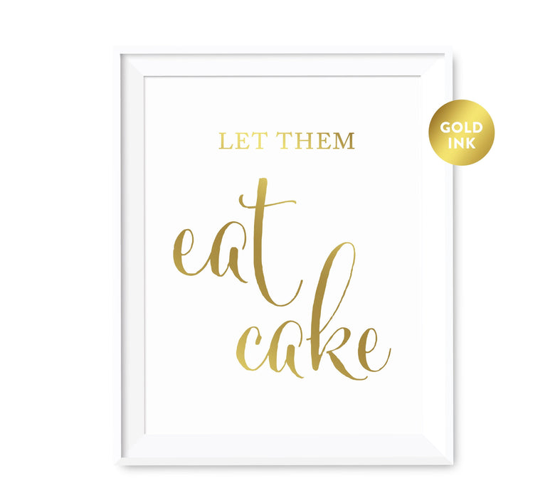 Andaz Press 8.5 x 11 Metallic Gold Wedding Party Favor Signs-Set of 1-Andaz Press-Let Them Eat Cake-