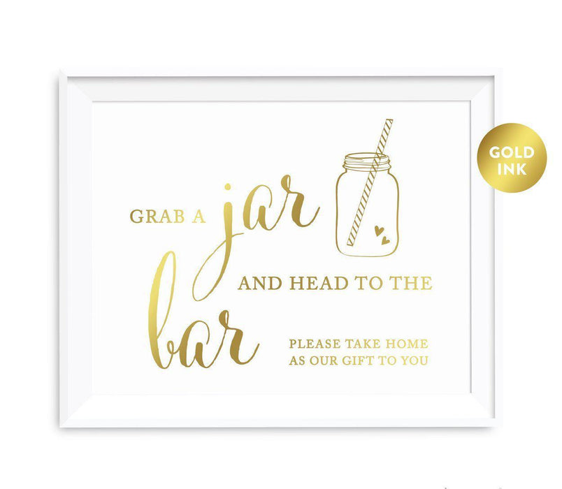 Andaz Press 8.5 x 11 Metallic Gold Wedding Party Favor Signs-Set of 1-Andaz Press-Mason Jar - Take Home-