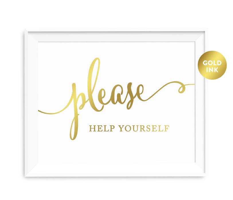 Andaz Press 8.5 x 11 Metallic Gold Wedding Party Favor Signs-Set of 1-Andaz Press-Please Help Yourself-