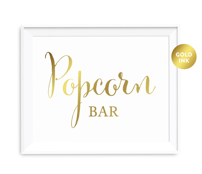 Andaz Press 8.5 x 11 Metallic Gold Wedding Party Favor Signs-Set of 1-Andaz Press-Popcorn Bar-