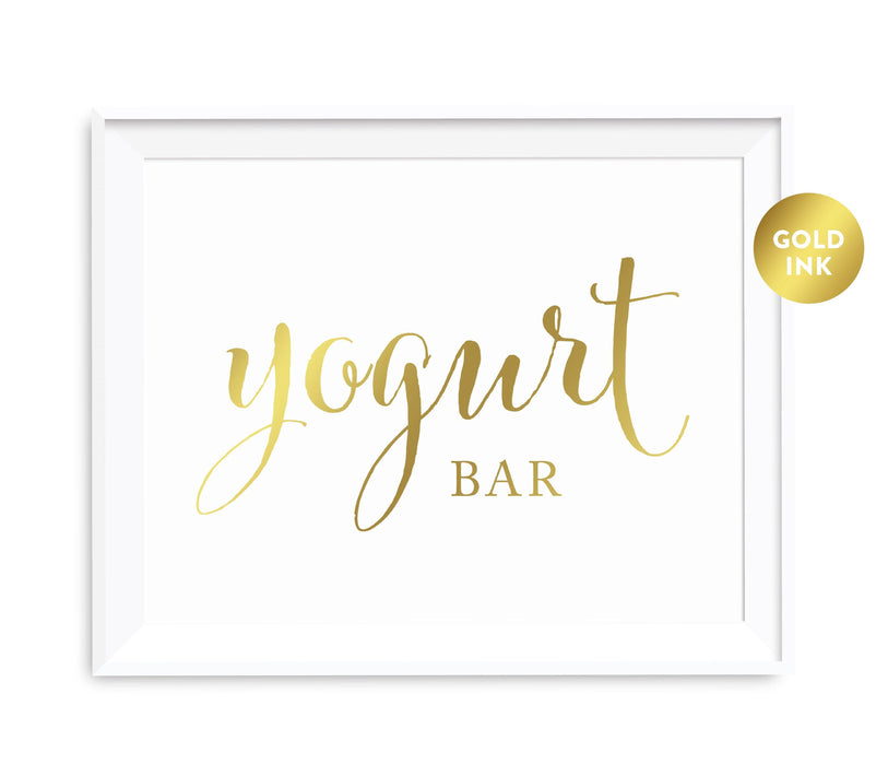 Andaz Press 8.5 x 11 Metallic Gold Wedding Party Favor Signs-Set of 1-Andaz Press-Yogurt Bar-