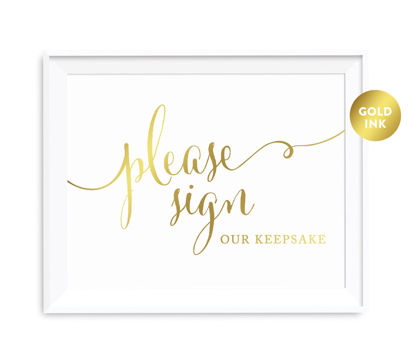 Andaz Press 8.5 x 11 Metallic Gold Wedding Party Signs-Set of 1-Andaz Press-Mr. & Mrs.-