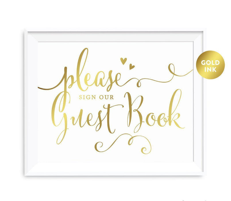 Andaz Press 8.5 x 11 Metallic Gold Wedding Party Signs-Set of 1-Andaz Press-Mr. & Mrs.-