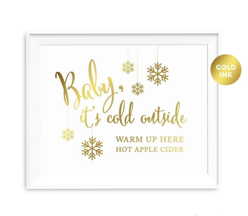 Andaz Press 8.5 x 11 Metallic Gold Wedding Party Signs-Set of 1-Andaz Press-Mr. & Mrs.-