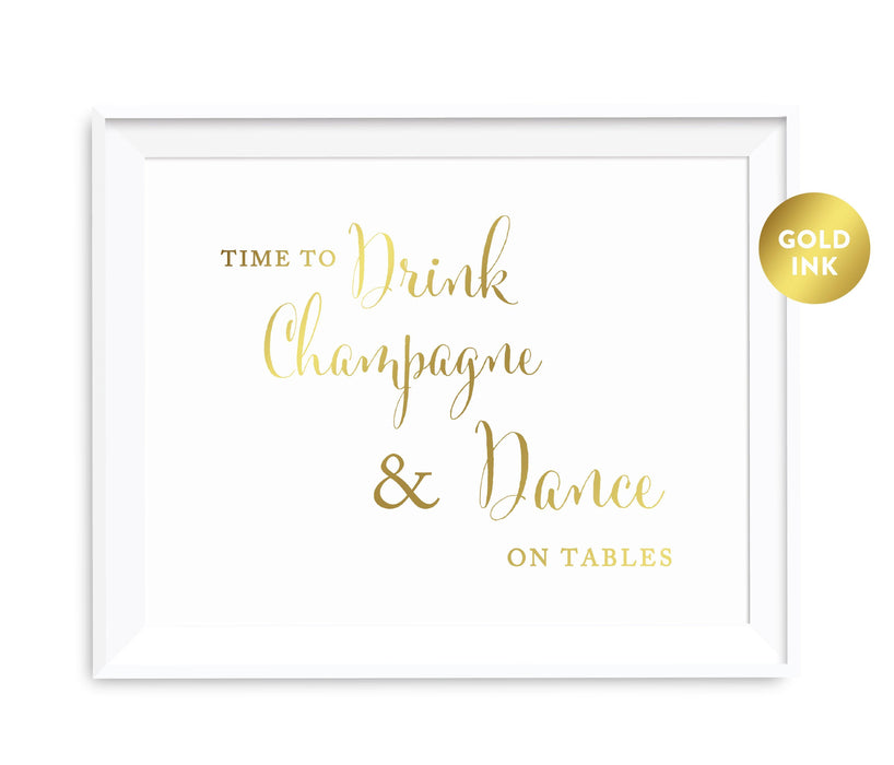 Andaz Press 8.5 x 11 Metallic Gold Wedding Party Signs-Set of 1-Andaz Press-Mr. & Mrs.-