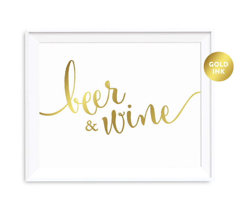 Andaz Press 8.5 x 11 Metallic Gold Wedding Party Signs-Set of 1-Andaz Press-Mr. & Mrs.-