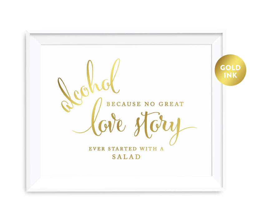 Andaz Press 8.5 x 11 Metallic Gold Wedding Party Signs-Set of 1-Andaz Press-Mr. & Mrs.-