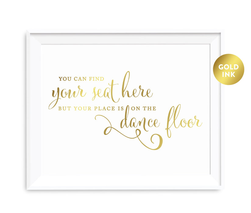 Andaz Press 8.5 x 11 Metallic Gold Wedding Party Signs-Set of 1-Andaz Press-Mr. & Mrs.-