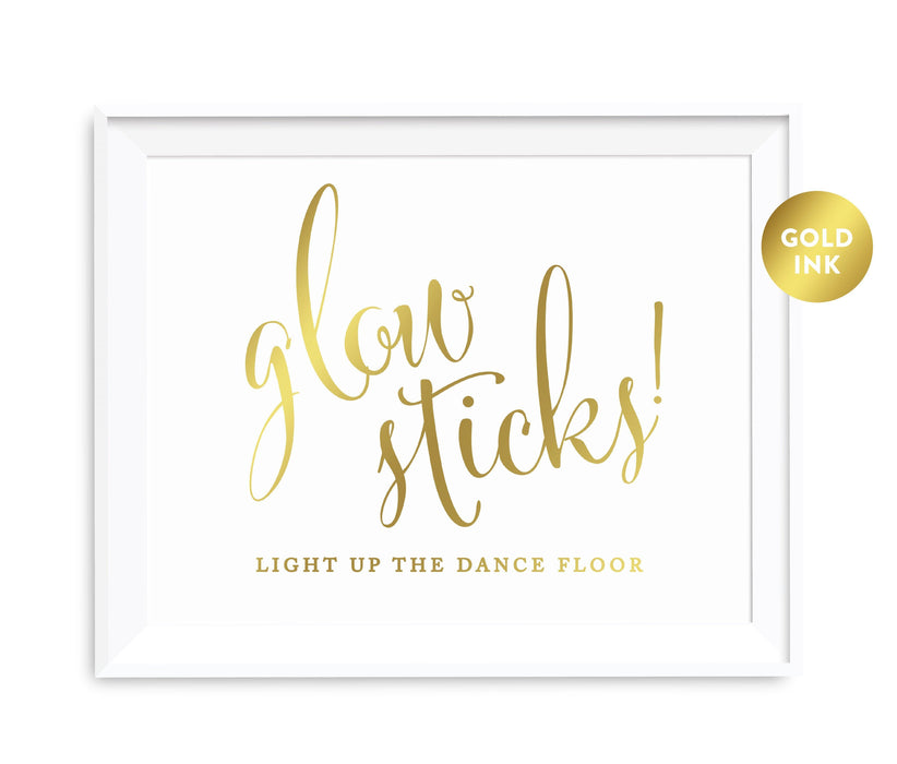 Andaz Press 8.5 x 11 Metallic Gold Wedding Party Signs-Set of 1-Andaz Press-Mr. & Mrs.-
