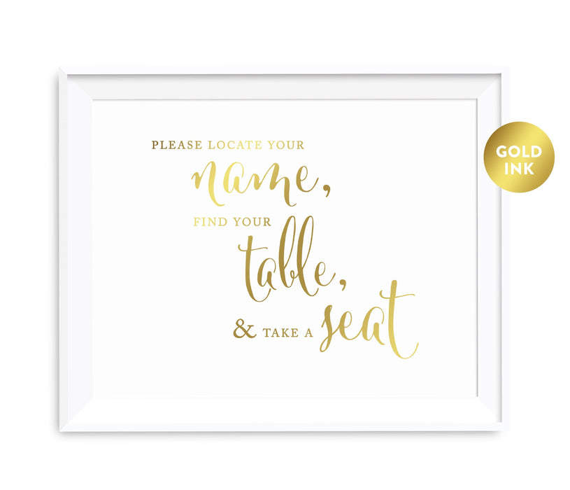 Andaz Press 8.5 x 11 Metallic Gold Wedding Party Signs-Set of 1-Andaz Press-Mr. & Mrs.-