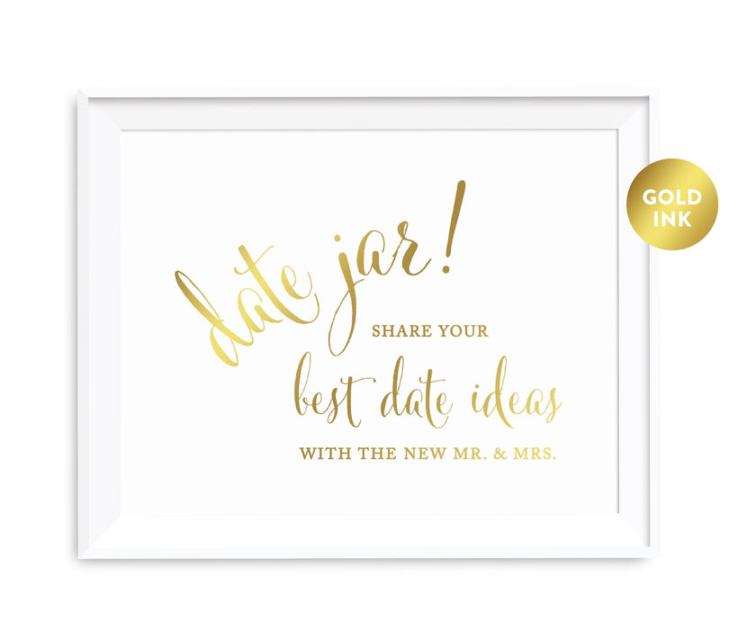 Andaz Press 8.5 x 11 Metallic Gold Wedding Party Signs-Set of 1-Andaz Press-Mr. & Mrs.-
