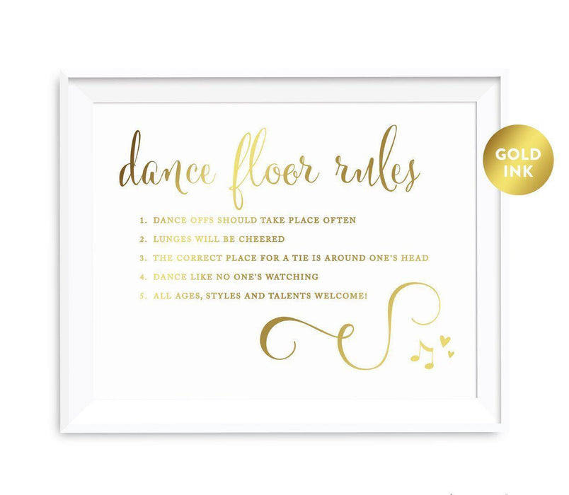 Andaz Press 8.5 x 11 Metallic Gold Wedding Party Signs-Set of 1-Andaz Press-Mr. & Mrs.-