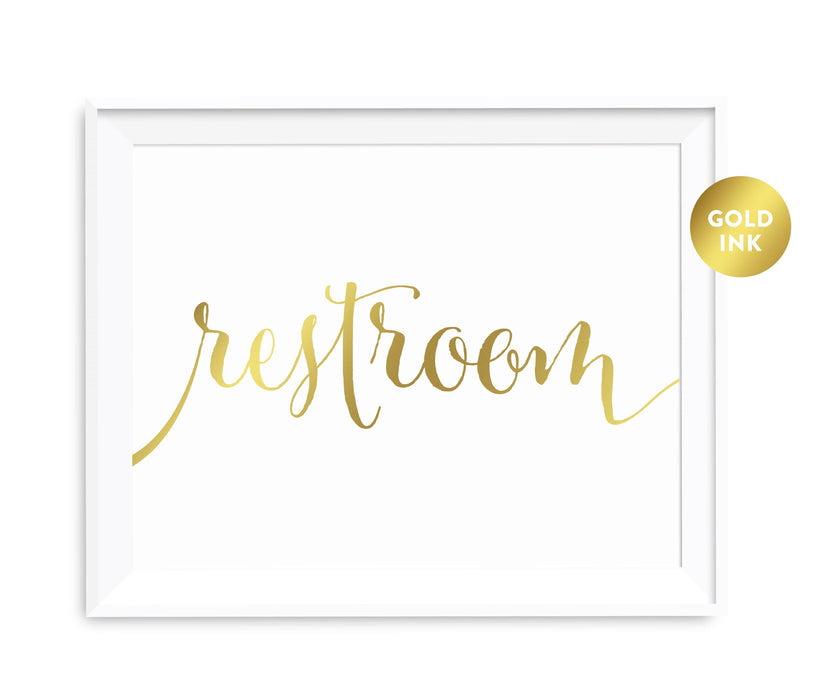 Andaz Press 8.5 x 11 Metallic Gold Wedding Party Signs-Set of 1-Andaz Press-Mr. & Mrs.-