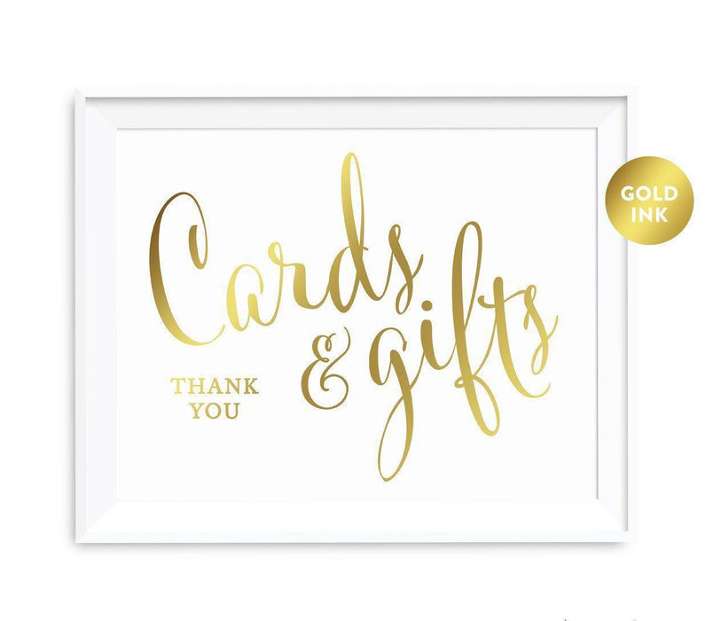 Andaz Press 8.5 x 11 Metallic Gold Wedding Party Signs-Set of 1-Andaz Press-Cards & Gifts Thank You-