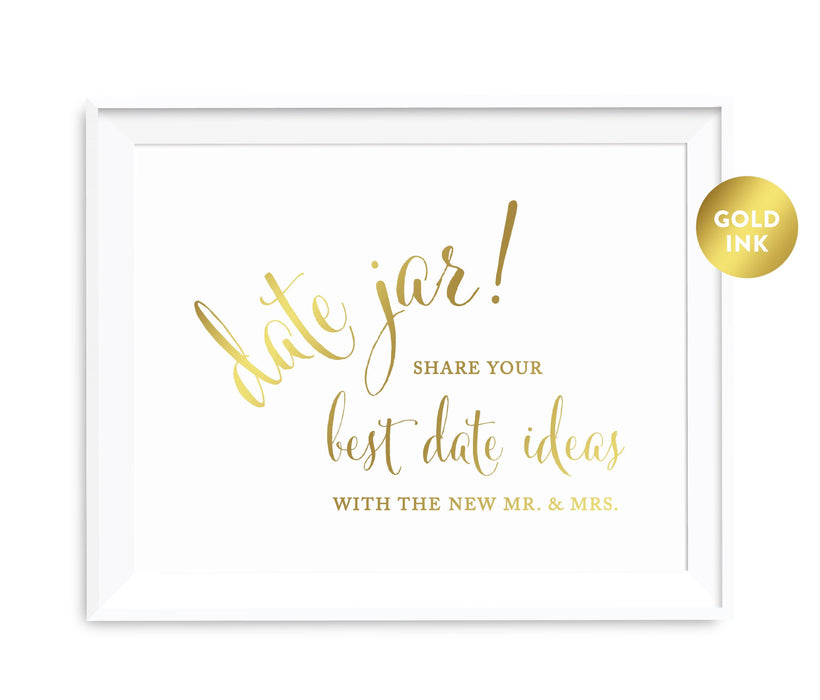 Andaz Press 8.5 x 11 Metallic Gold Wedding Party Signs-Set of 1-Andaz Press-Date Jar - Share Best Date Idea-