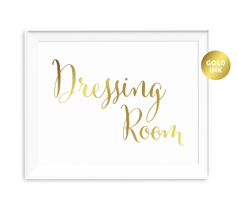 Andaz Press 8.5 x 11 Metallic Gold Wedding Party Signs-Set of 1-Andaz Press-Dressing Room-