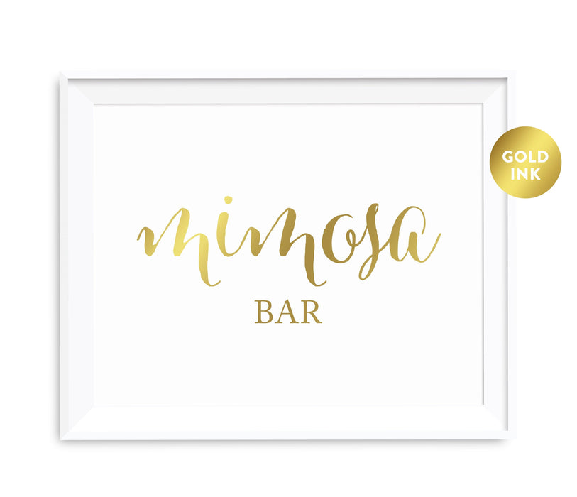 Andaz Press 8.5 x 11 Metallic Gold Wedding Party Signs-Set of 1-Andaz Press-Mimosa Bar-