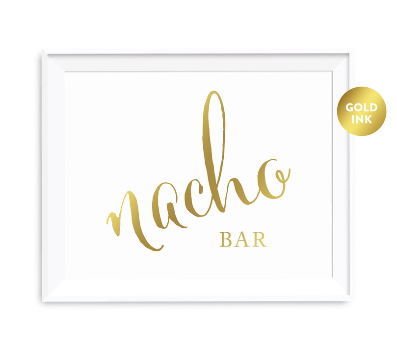 Andaz Press 8.5 x 11 Metallic Gold Wedding Party Signs-Set of 1-Andaz Press-Nacho Bar-