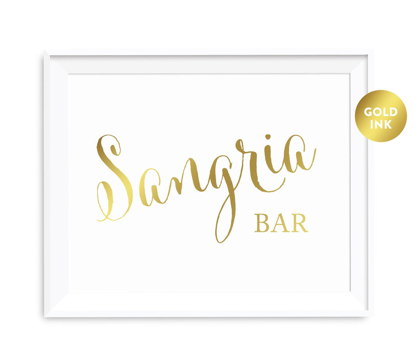 Andaz Press 8.5 x 11 Metallic Gold Wedding Party Signs-Set of 1-Andaz Press-Sangria Bar-
