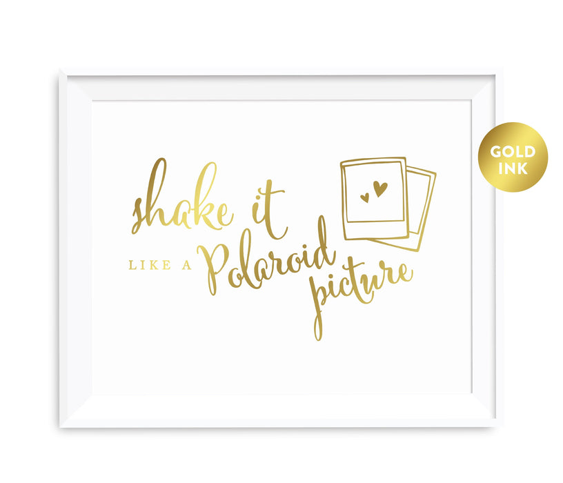 Andaz Press 8.5 x 11 Metallic Gold Wedding Party Signs-Set of 1-Andaz Press-Shake It Like A Polaroid Picture-