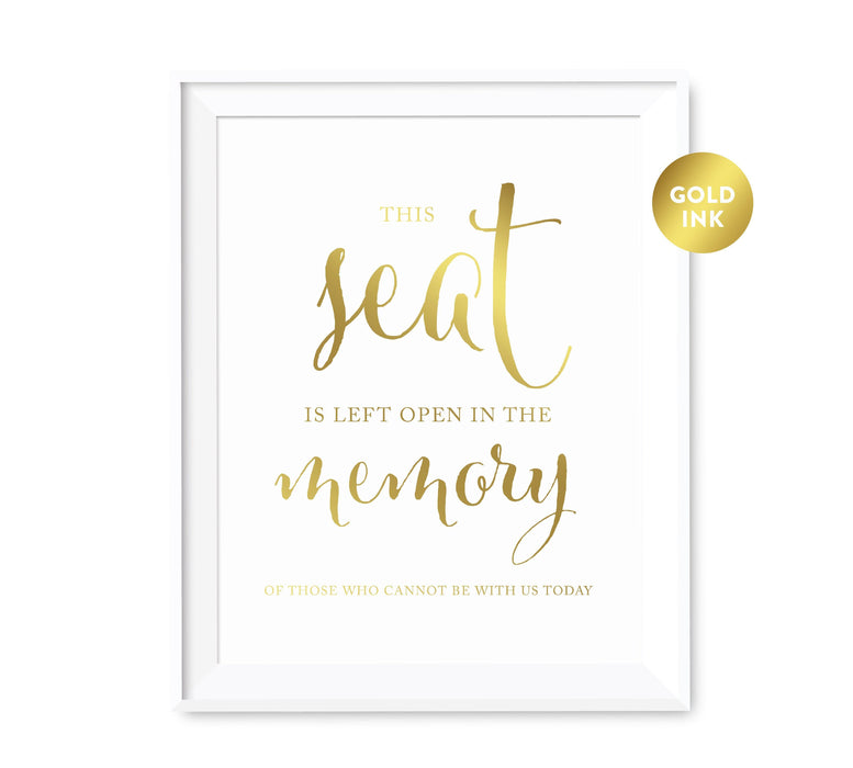 Andaz Press 8.5 x 11 Metallic Gold Wedding Party Signs-Set of 1-Andaz Press-This Seat Is Left Open Memorial-