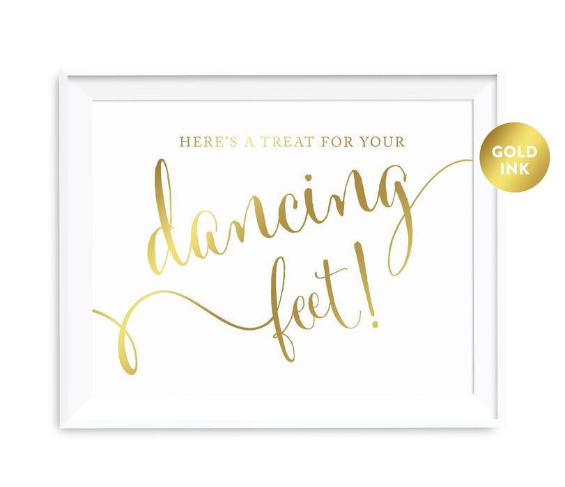 Andaz Press 8.5 x 11 Metallic Gold Wedding Party Signs-Set of 1-Andaz Press-Treat For Your Dancing Feet - Sandals-