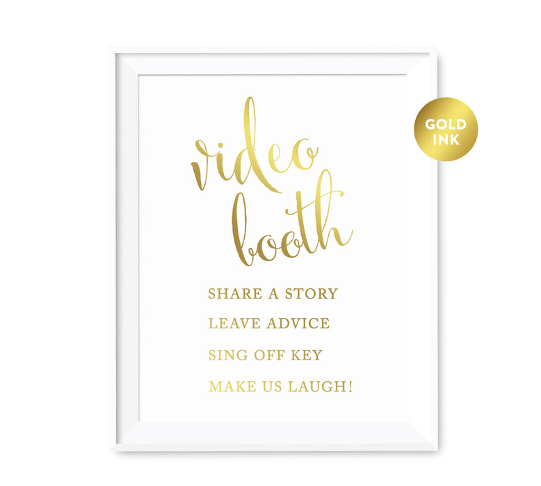 Andaz Press 8.5 x 11 Metallic Gold Wedding Party Signs-Set of 1-Andaz Press-Videobooth - Share A Story-