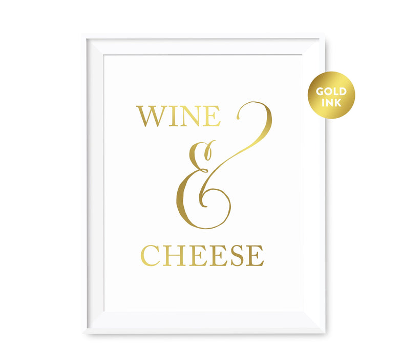 Andaz Press 8.5 x 11 Metallic Gold Wedding Party Signs-Set of 1-Andaz Press-Wine & Cheese-