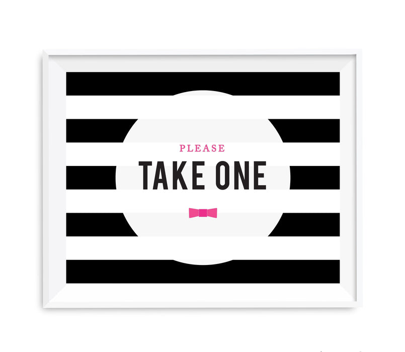 Andaz Press 8.5 x 11 Modern Black and White Stripes Wedding Party Signs-Set of 1-Andaz Press-Mr. & Mrs.-