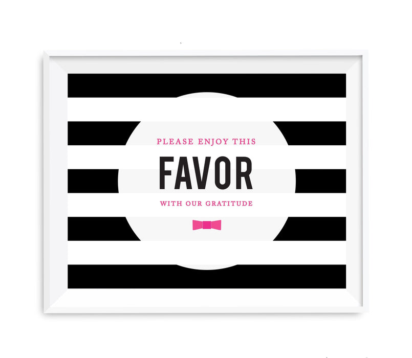 Andaz Press 8.5 x 11 Modern Black and White Stripes Wedding Party Signs-Set of 1-Andaz Press-Mr. & Mrs.-
