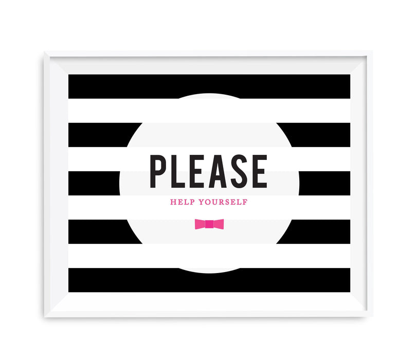 Andaz Press 8.5 x 11 Modern Black and White Stripes Wedding Party Signs-Set of 1-Andaz Press-Mr. & Mrs.-
