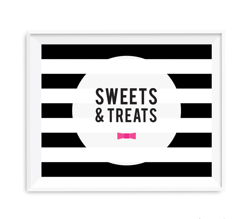 Andaz Press 8.5 x 11 Modern Black and White Stripes Wedding Party Signs-Set of 1-Andaz Press-Mr. & Mrs.-