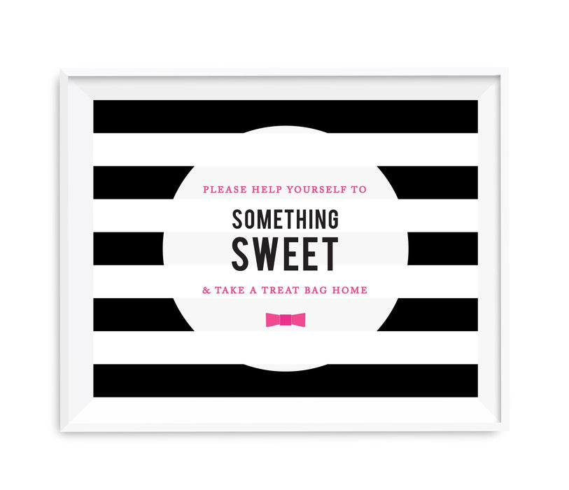 Andaz Press 8.5 x 11 Modern Black and White Stripes Wedding Party Signs-Set of 1-Andaz Press-Mr. & Mrs.-