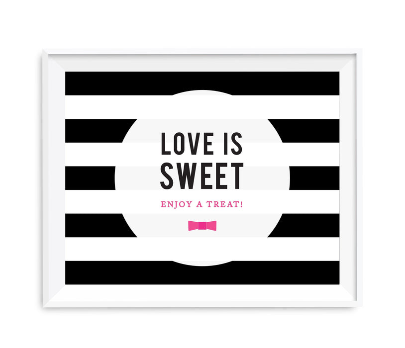 Andaz Press 8.5 x 11 Modern Black and White Stripes Wedding Party Signs-Set of 1-Andaz Press-Mr. & Mrs.-