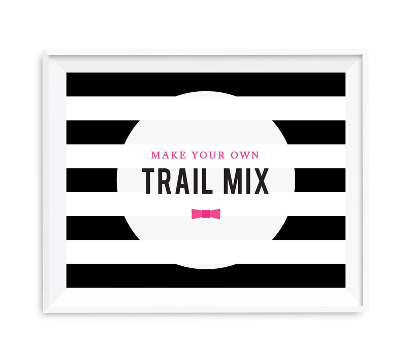Andaz Press 8.5 x 11 Modern Black and White Stripes Wedding Party Signs-Set of 1-Andaz Press-Mr. & Mrs.-