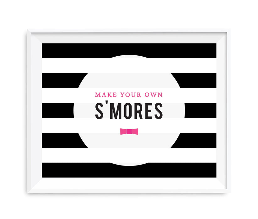 Andaz Press 8.5 x 11 Modern Black and White Stripes Wedding Party Signs-Set of 1-Andaz Press-Mr. & Mrs.-