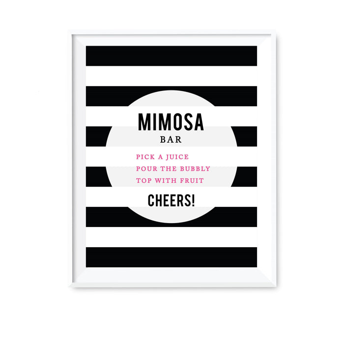 Andaz Press 8.5 x 11 Modern Black and White Stripes Wedding Party Signs-Set of 1-Andaz Press-Mr. & Mrs.-