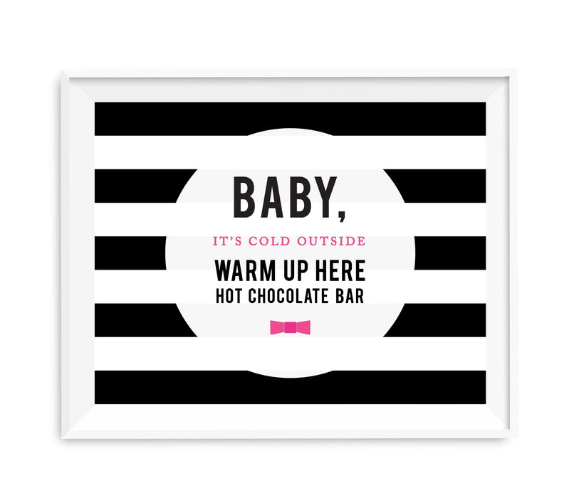Andaz Press 8.5 x 11 Modern Black and White Stripes Wedding Party Signs-Set of 1-Andaz Press-Mr. & Mrs.-