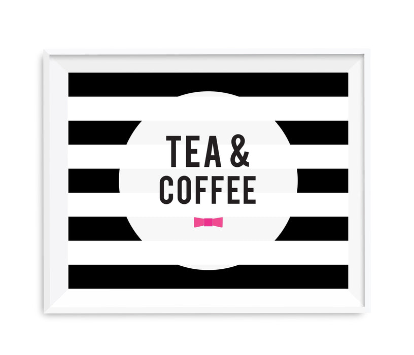 Andaz Press 8.5 x 11 Modern Black and White Stripes Wedding Party Signs-Set of 1-Andaz Press-Mr. & Mrs.-