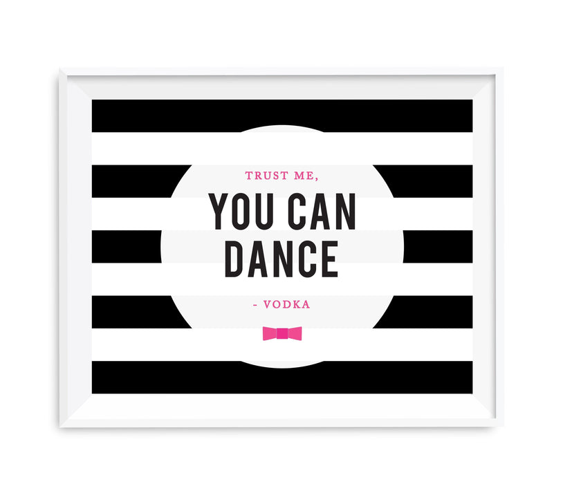 Andaz Press 8.5 x 11 Modern Black and White Stripes Wedding Party Signs-Set of 1-Andaz Press-Mr. & Mrs.-