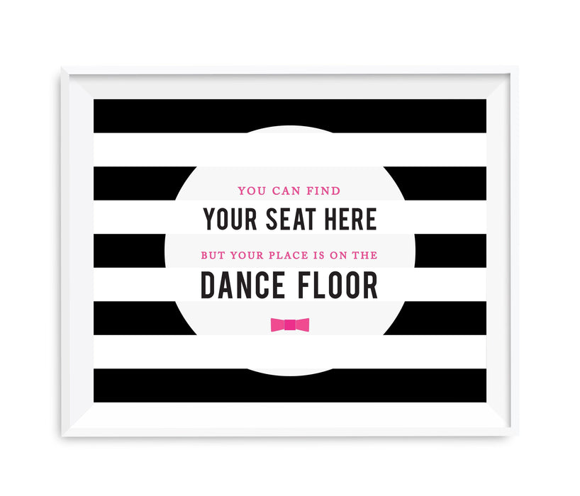 Andaz Press 8.5 x 11 Modern Black and White Stripes Wedding Party Signs-Set of 1-Andaz Press-Mr. & Mrs.-