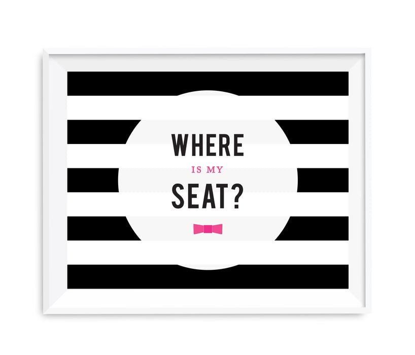 Andaz Press 8.5 x 11 Modern Black and White Stripes Wedding Party Signs-Set of 1-Andaz Press-Mr. & Mrs.-