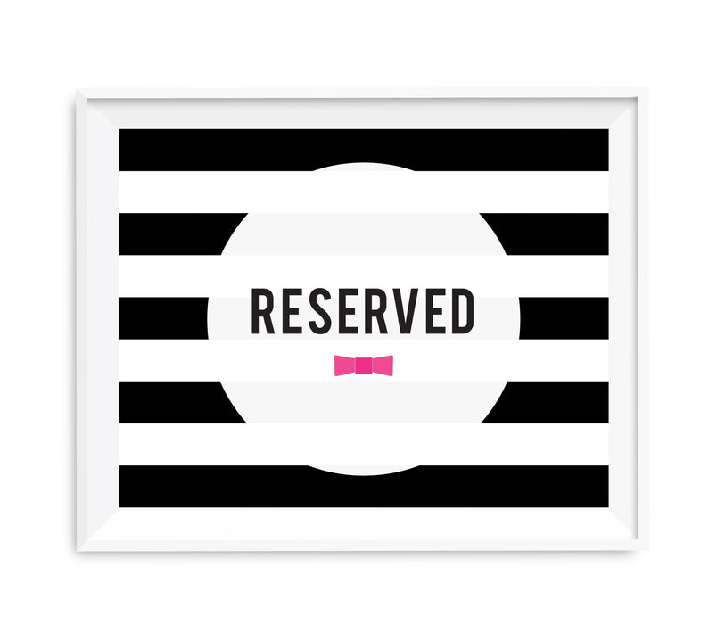 Andaz Press 8.5 x 11 Modern Black and White Stripes Wedding Party Signs-Set of 1-Andaz Press-Mr. & Mrs.-