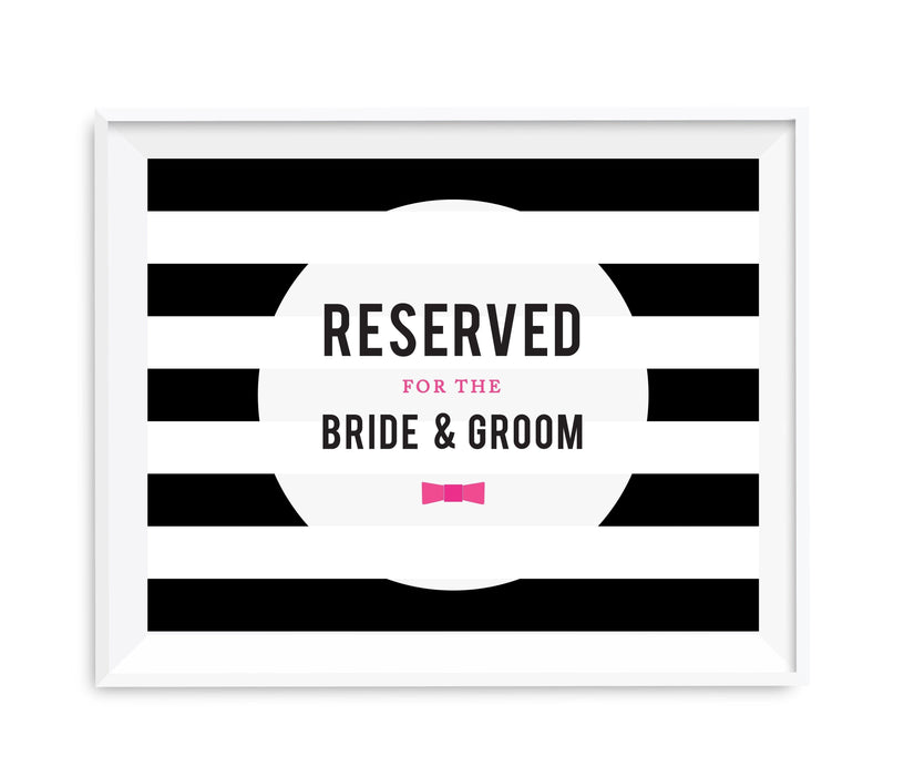 Andaz Press 8.5 x 11 Modern Black and White Stripes Wedding Party Signs-Set of 1-Andaz Press-Mr. & Mrs.-